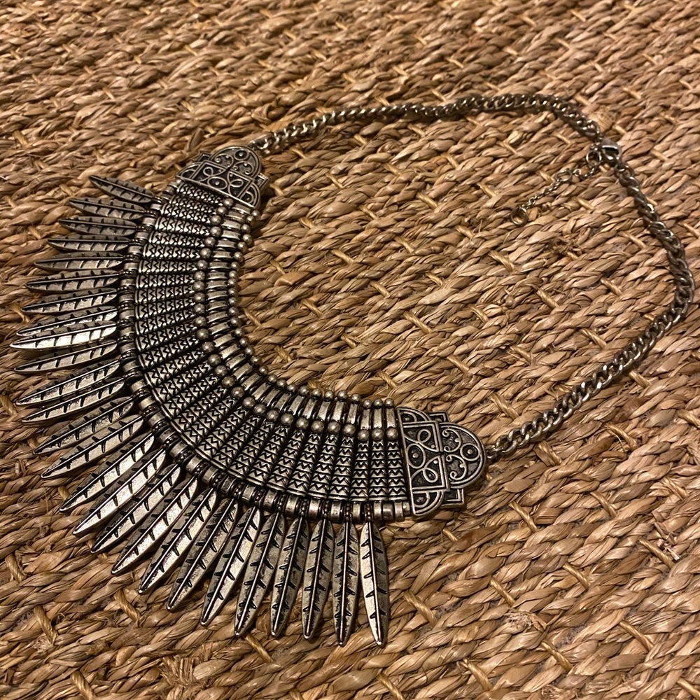 Silver statement necklace